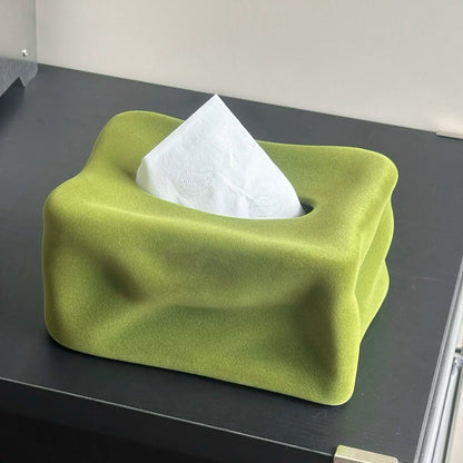 Sculptural Velvet Ceramic Tissue Box | Pop Art Decor 0
