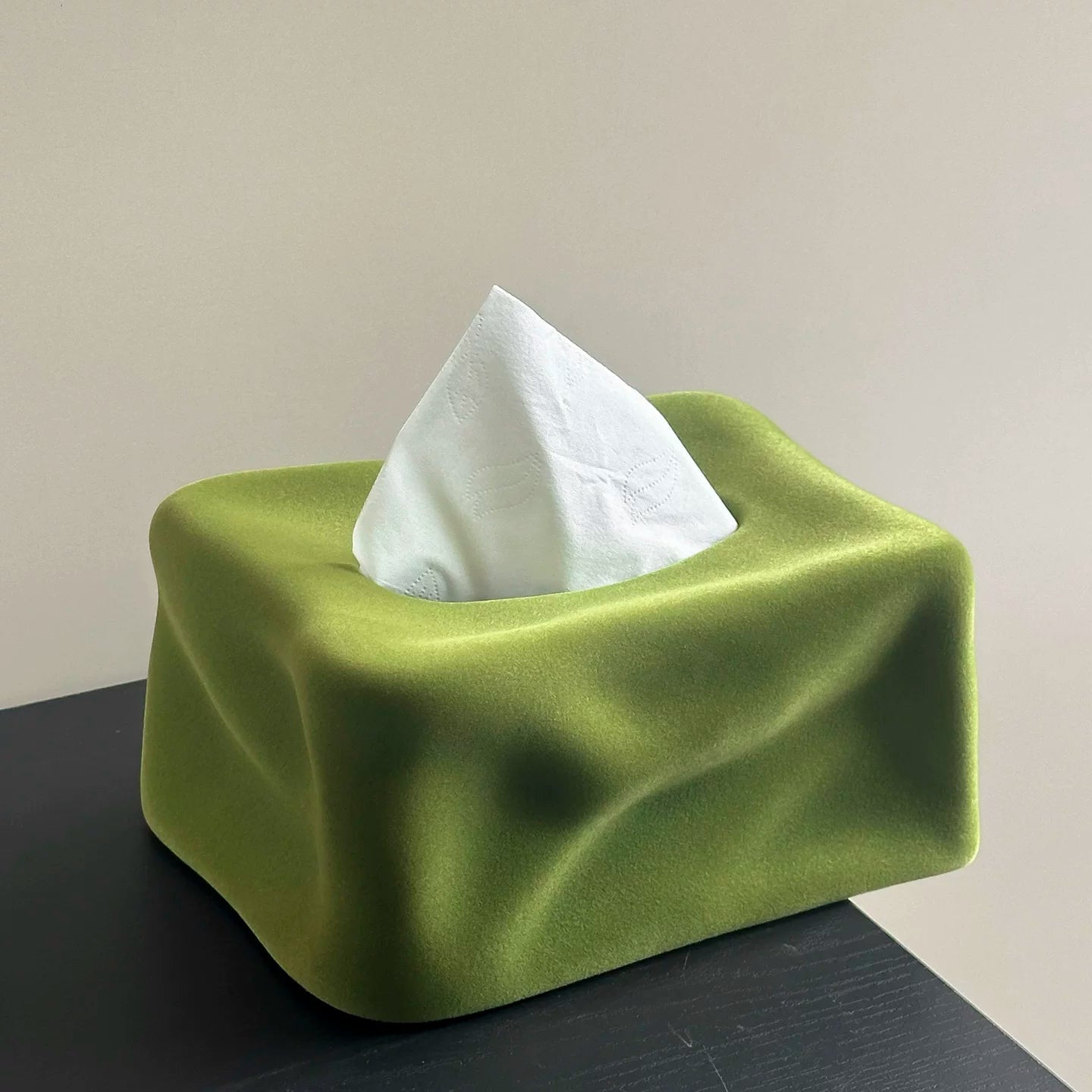 Sculptural Velvet Ceramic Tissue Box | Pop Art Decor 1