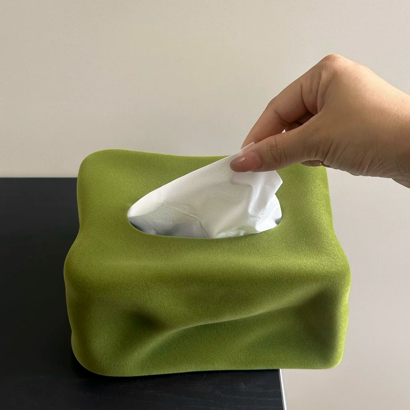 Sculptural Velvet Ceramic Tissue Box | Pop Art Decor 2