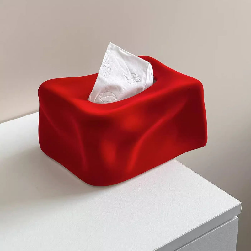 Sculptural Velvet Ceramic Tissue Box | Pop Art Decor 3