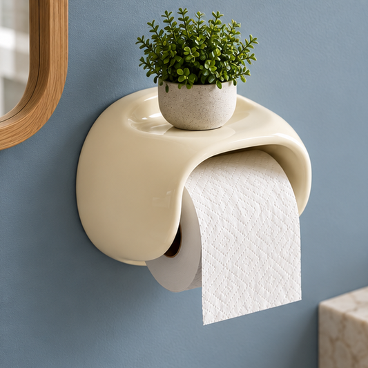 Royelle Self Adhesive Toilet Paper Holder With Phone Storage Shelf