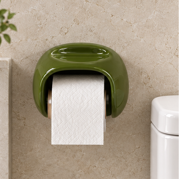 Royelle Self Adhesive Toilet Paper Holder With Phone Storage Shelf
