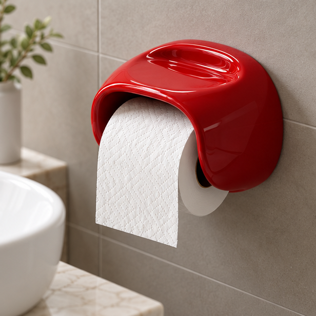 Royelle Self Adhesive Toilet Paper Holder With Phone Storage Shelf