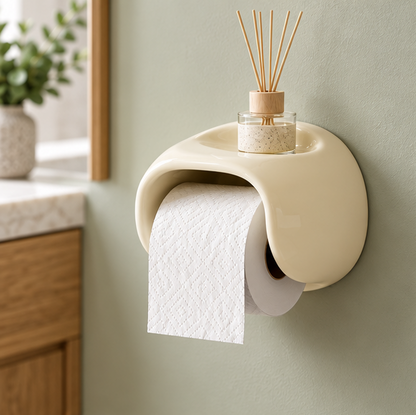 Royelle Self Adhesive Toilet Paper Holder With Phone Storage Shelf