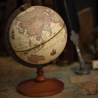 Novara Vintage World Globe with Stand - Decorative Antique Desk Globe