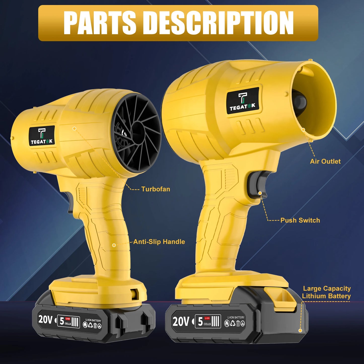 Sovere Cordless Leaf Blower with High Pressure Airflow for Quick Outdoor Cleanup