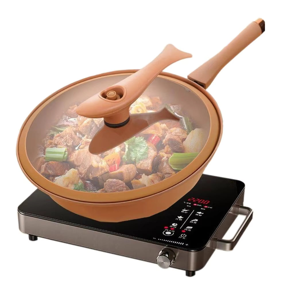 Majesta Nonstick Wok Pan with Steamer Insert - Induction Compatible for Healthy Cooking