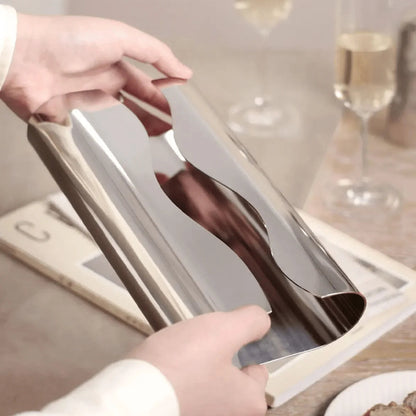 Royeva Modern Stainless Steel Napkin Holder - Polished Arch Design for Desktop