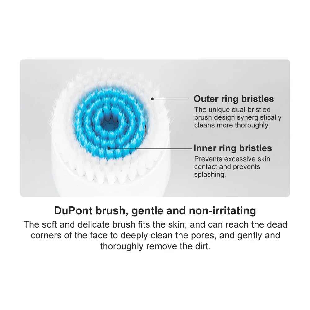 Sovere 3-in-1 Sonic Facial Cleanser with Brush Heads, Waterproof Face Wash System