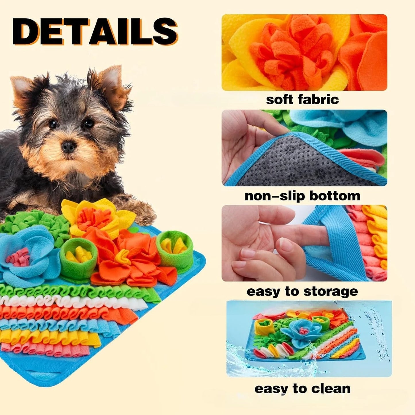 Sovere Snuffle Mat for Dogs - Interactive Sniffing Mat, Slow Feeder Puzzle Pad