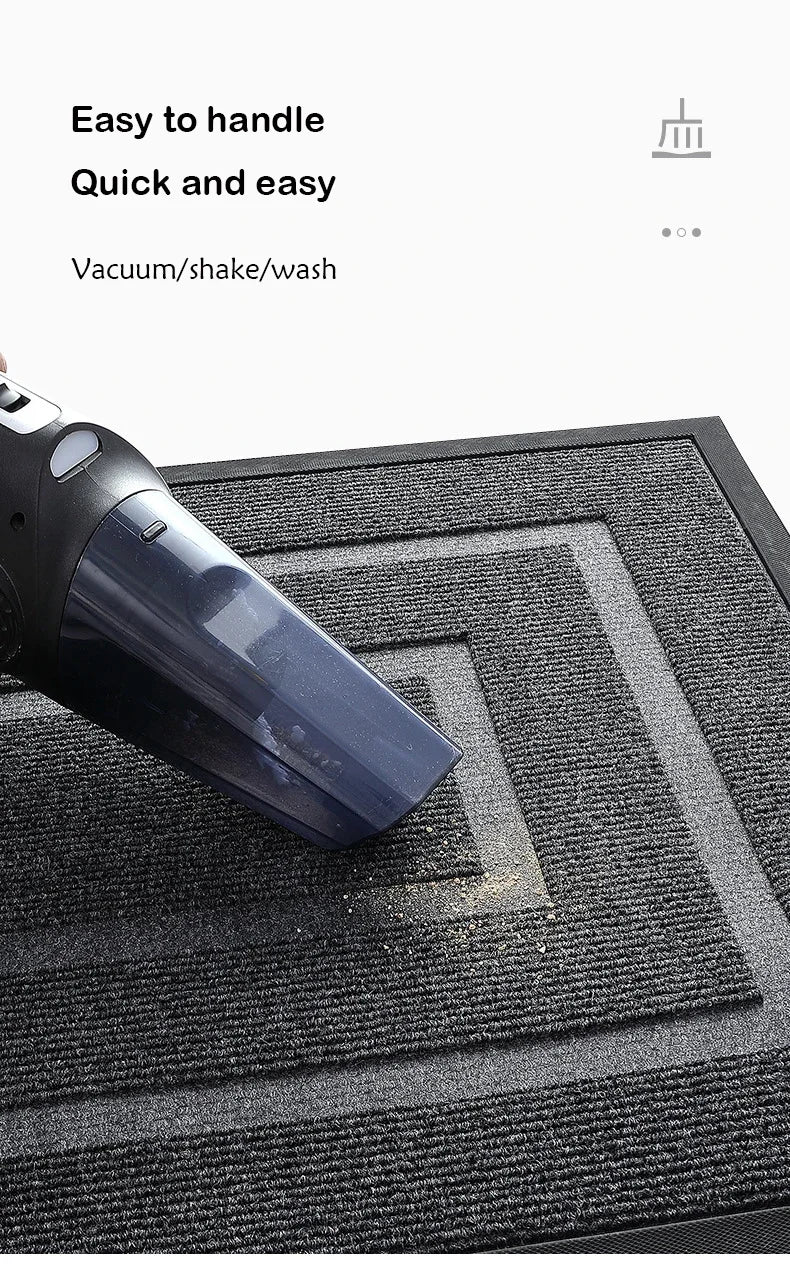 Sovere Waterproof Rubber Door Mat, Non-Slip Outdoor/Indoor Mat with Geometric Border