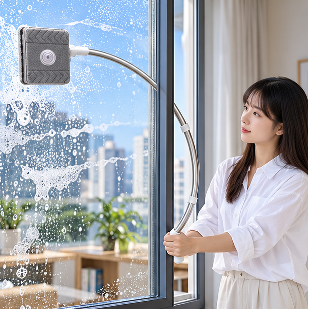 Royeva Dual Sided Magnetic Window Cleaner With Telescopic Handle