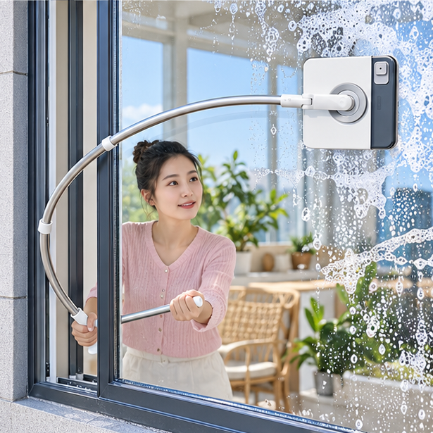 Royeva Dual Sided Magnetic Window Cleaner With Telescopic Handle