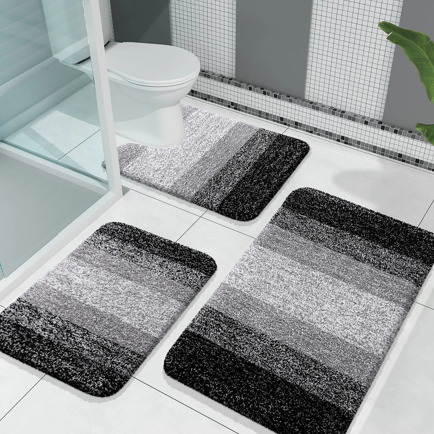 Luxoria Non Slip Bath Mat, Quick-Dry Microfibre Bathroom Rug for Safety and Comfort
