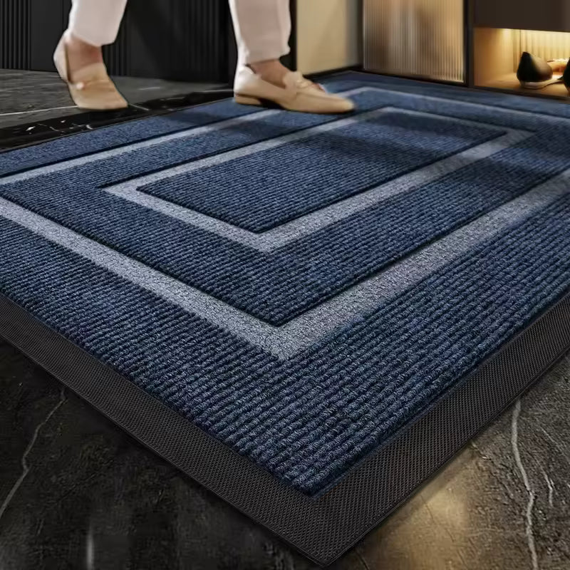 Sovere Waterproof Rubber Door Mat, Non-Slip Outdoor/Indoor Mat with Geometric Border