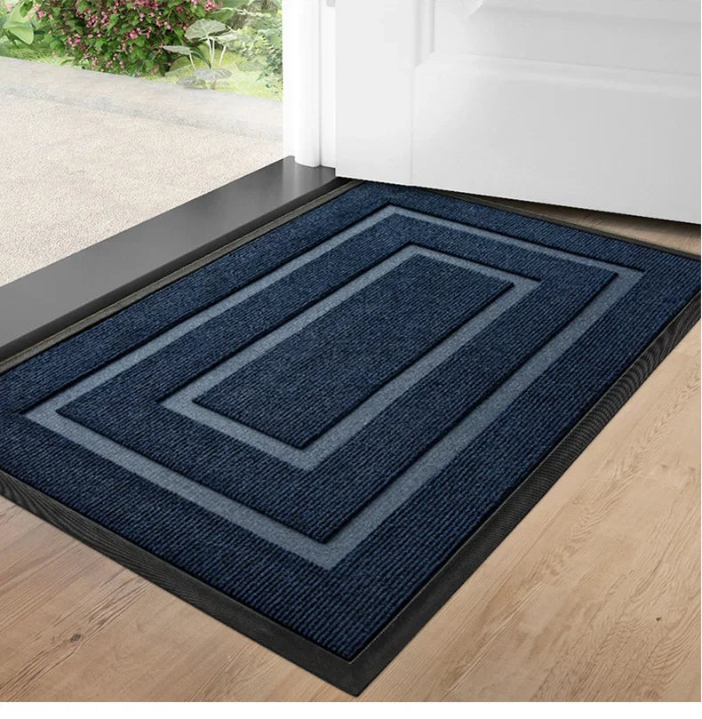 Sovere Waterproof Rubber Door Mat, Non-Slip Outdoor/Indoor Mat with Geometric Border