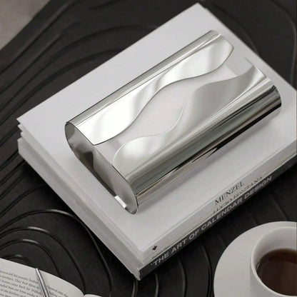 Royeva Modern Stainless Steel Napkin Holder - Polished Arch Design for Desktop
