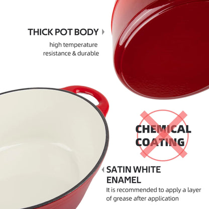 Novara Enamel Cast Iron Roasting Pan with Lid - Versatile 2-in-1 Design