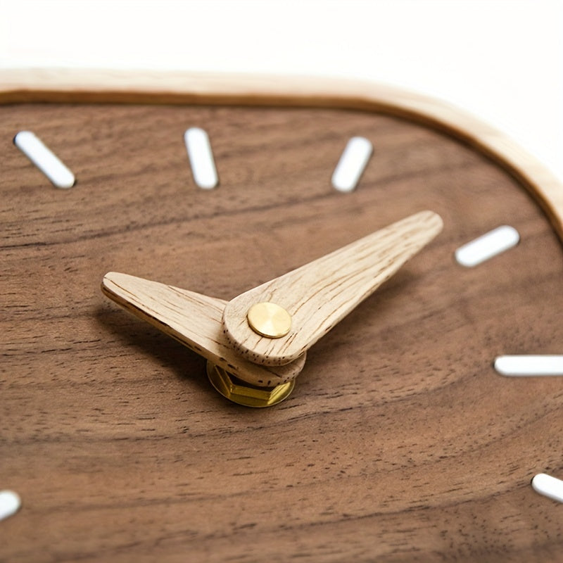 Silent Wooden Table Clock with Solid Oak and Walnut Design for Modern Decor 1