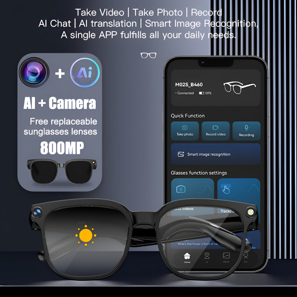 Smart Glasses | Wireless Video & Audio Recording Eyewear with POV Camera | Stylish Design for Everyday Use 6
