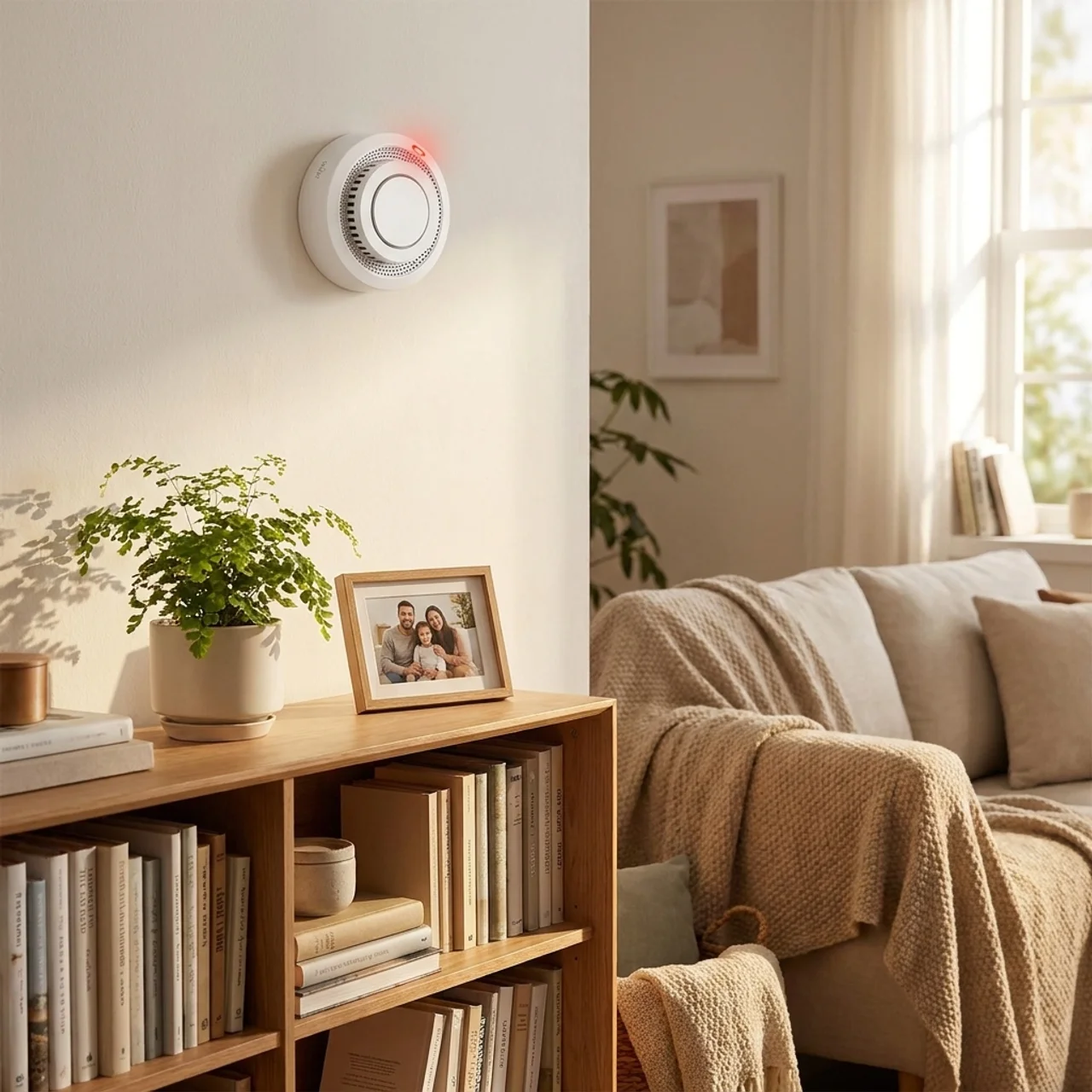 Smart WiFi Smoke Detector Heat Sensor Bluetooth Indoor Ceiling Wall Mount 2