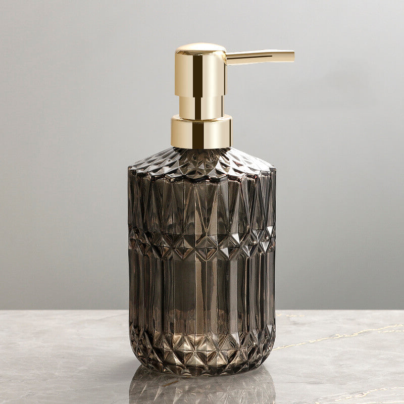 Soap Dispenser Clear Glass Refillable Manual Pump Compact 10