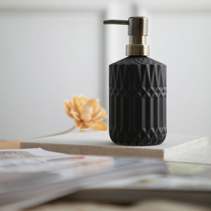 Soap Dispenser Clear Glass Refillable Manual Pump Compact 3