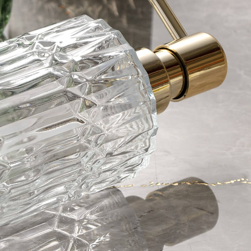 Soap Dispenser Clear Glass Refillable Manual Pump Compact 7