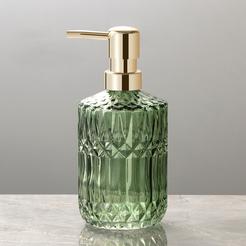 Soap Dispenser Clear Glass Refillable Manual Pump Compact 9
