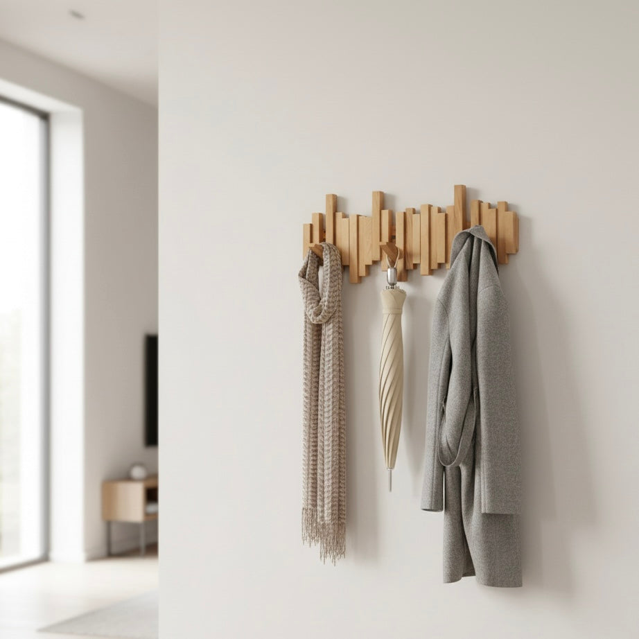 Solid Wood Wall Hook | Single | Minimalist | Wall Mounted | Indoor | Entryway & Hallway 2