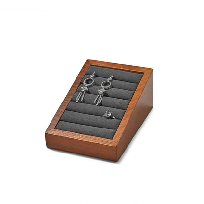 Solid Wood & Microfiber Ring Display Stand 10