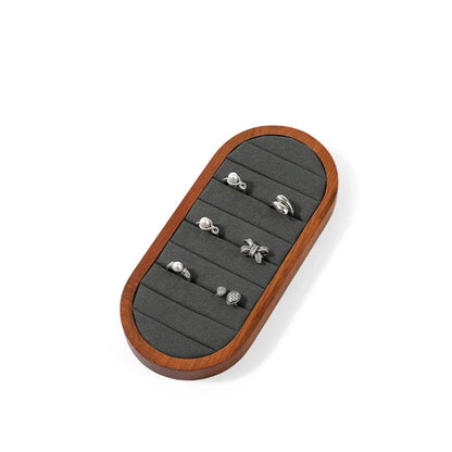 Solid Wood & Microfiber Ring Display Stand 7