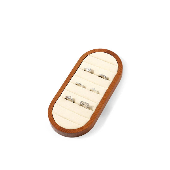 Solid Wood & Microfiber Ring Display Stand 8