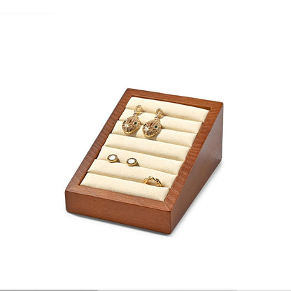Solid Wood & Microfiber Ring Display Stand 9
