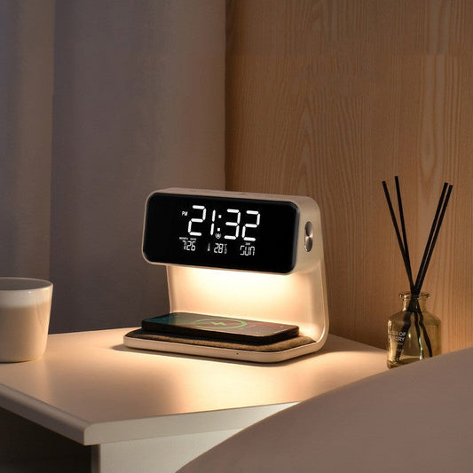 Sovere 3-in-1 Bedside Lamp with Wireless Charger and Digital Alarm Clock 0