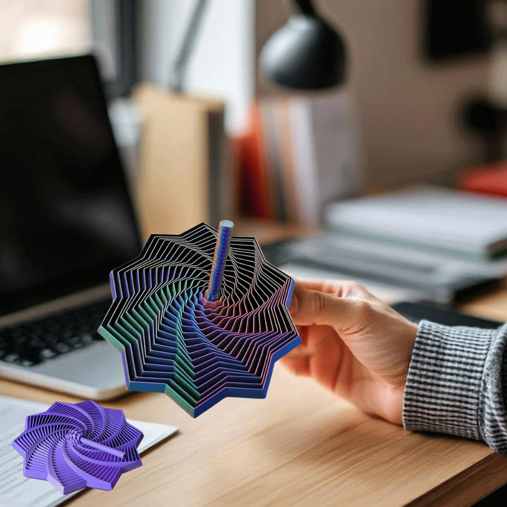 Sovere 3D Printed Fractal Star Fidget Spinner Toy for Stress Relief and Focus 3