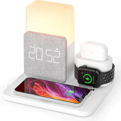 Sovere 4-in-1 Fast Wireless Charger with Adjustable Lamp and Alarm Clock 3