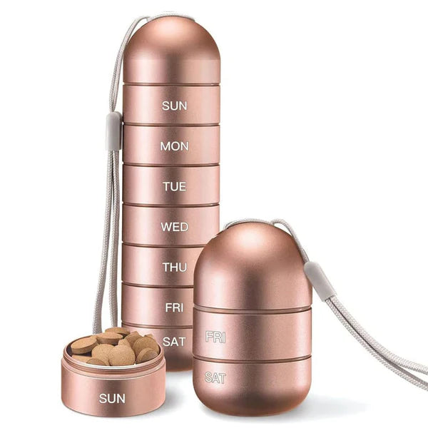 Sovere 7-Day Travel Pill Organizer, Waterproof Aluminum Pill Box with Large Capacity 3