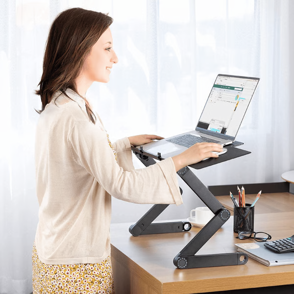 Sovere Adjustable Laptop Stand for Desk - 360° Ergonomic Laptop Riser with Mouse Pad 0
