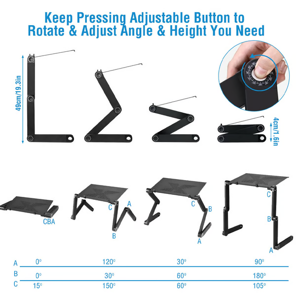 Sovere Adjustable Laptop Stand for Desk - 360° Ergonomic Laptop Riser with Mouse Pad 4