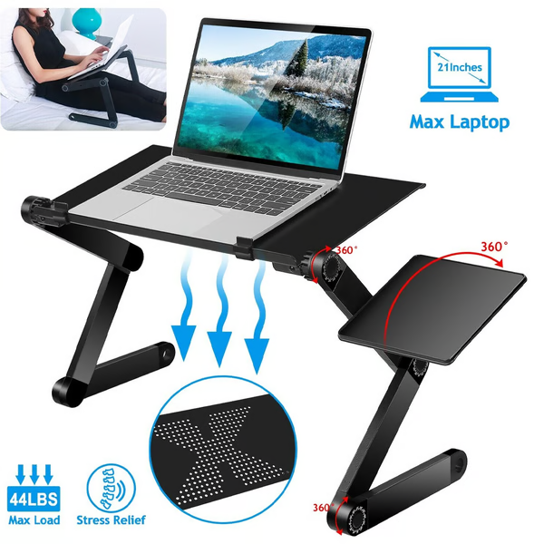 Sovere Adjustable Laptop Stand for Desk - 360° Ergonomic Laptop Riser with Mouse Pad 5