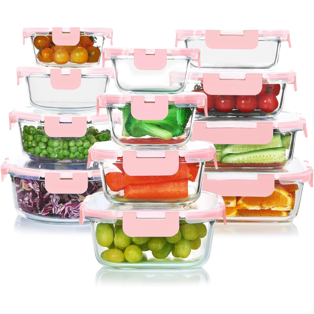 Sovere Airtight Glass Food Storage Containers Set - 24-Piece Meal Prep Tupperware 5