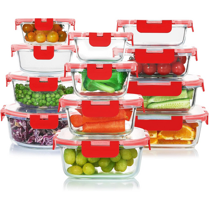 Sovere Airtight Glass Food Storage Containers Set - 24-Piece Meal Prep Tupperware 6