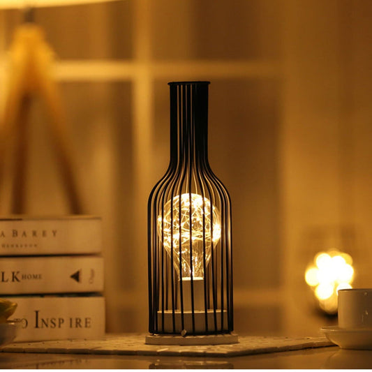 Sovere Bottle-Shape Bedside Lamp with Warm LED Glow for Cozy Bedroom Ambiance 0
