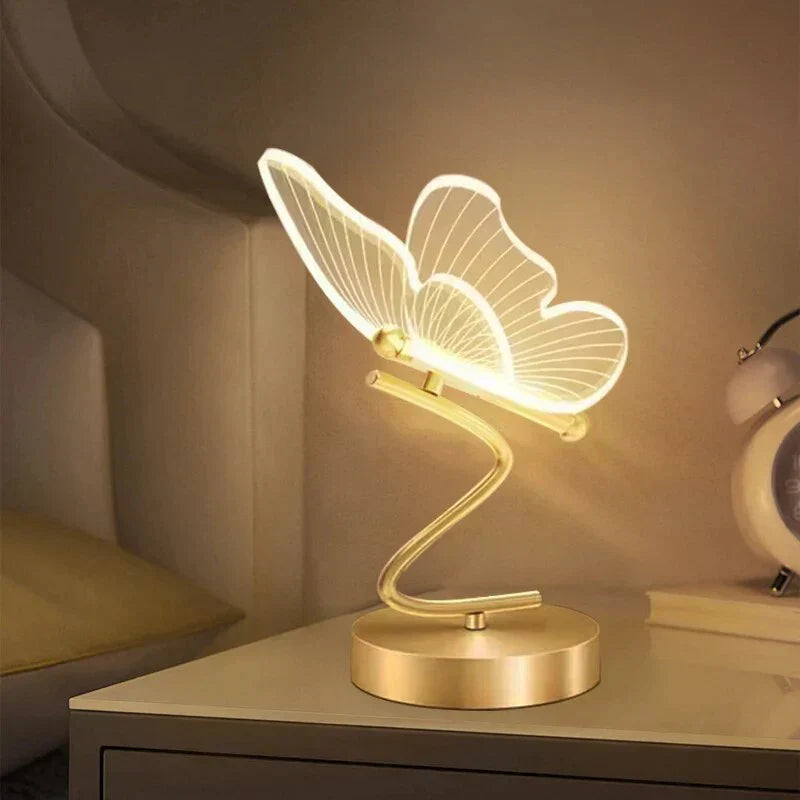Sovere Butterfly LED Table Lamp, Unique Acrylic Design for Bedside or Desk Use 0