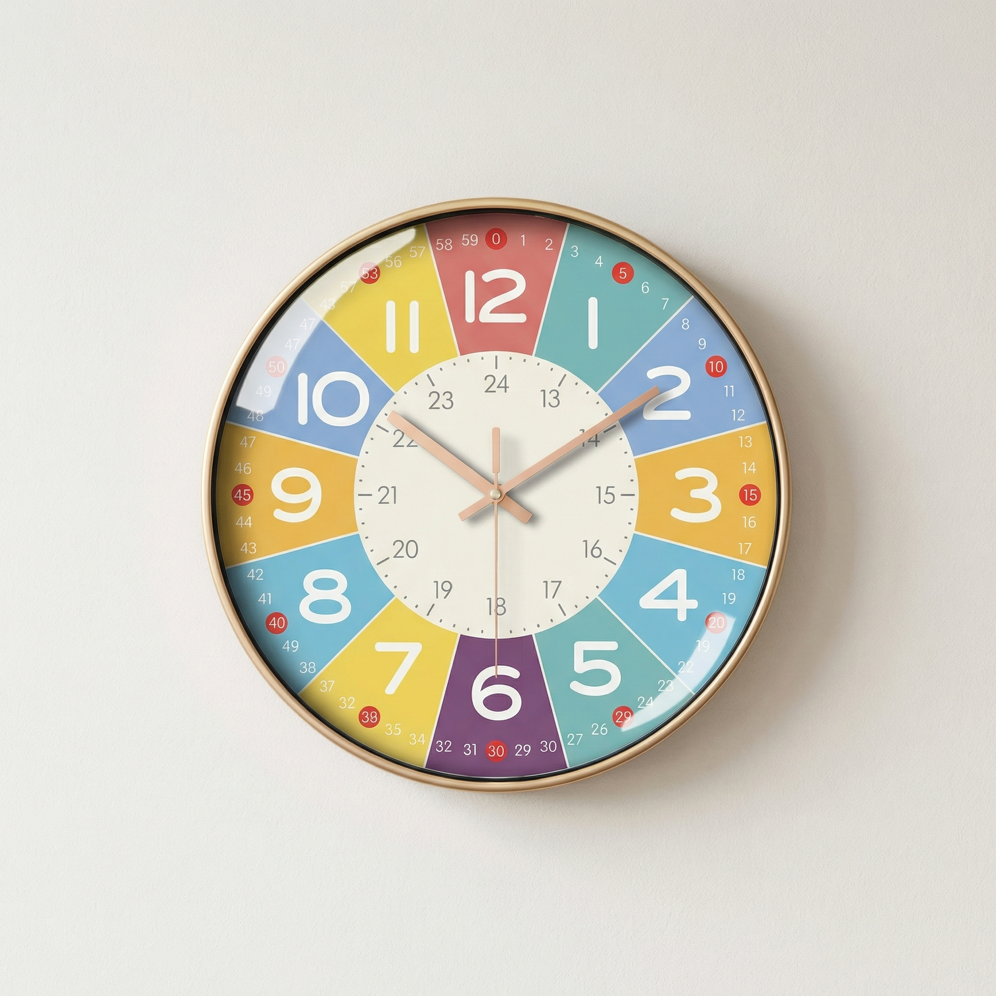 Sovere Colorful Educational Wall Clock for Kids with Silent Mechanism and Engaging Design 1