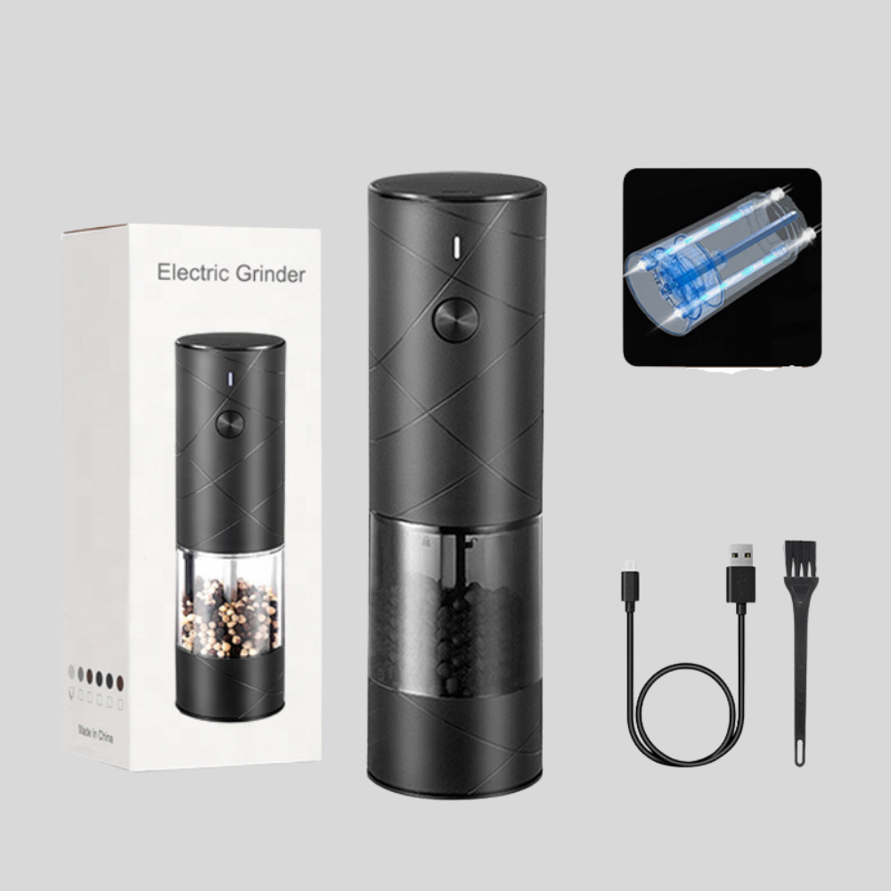 Sovere Electric Salt and Pepper Grinder with LED Light, Adjustable Coarseness 0