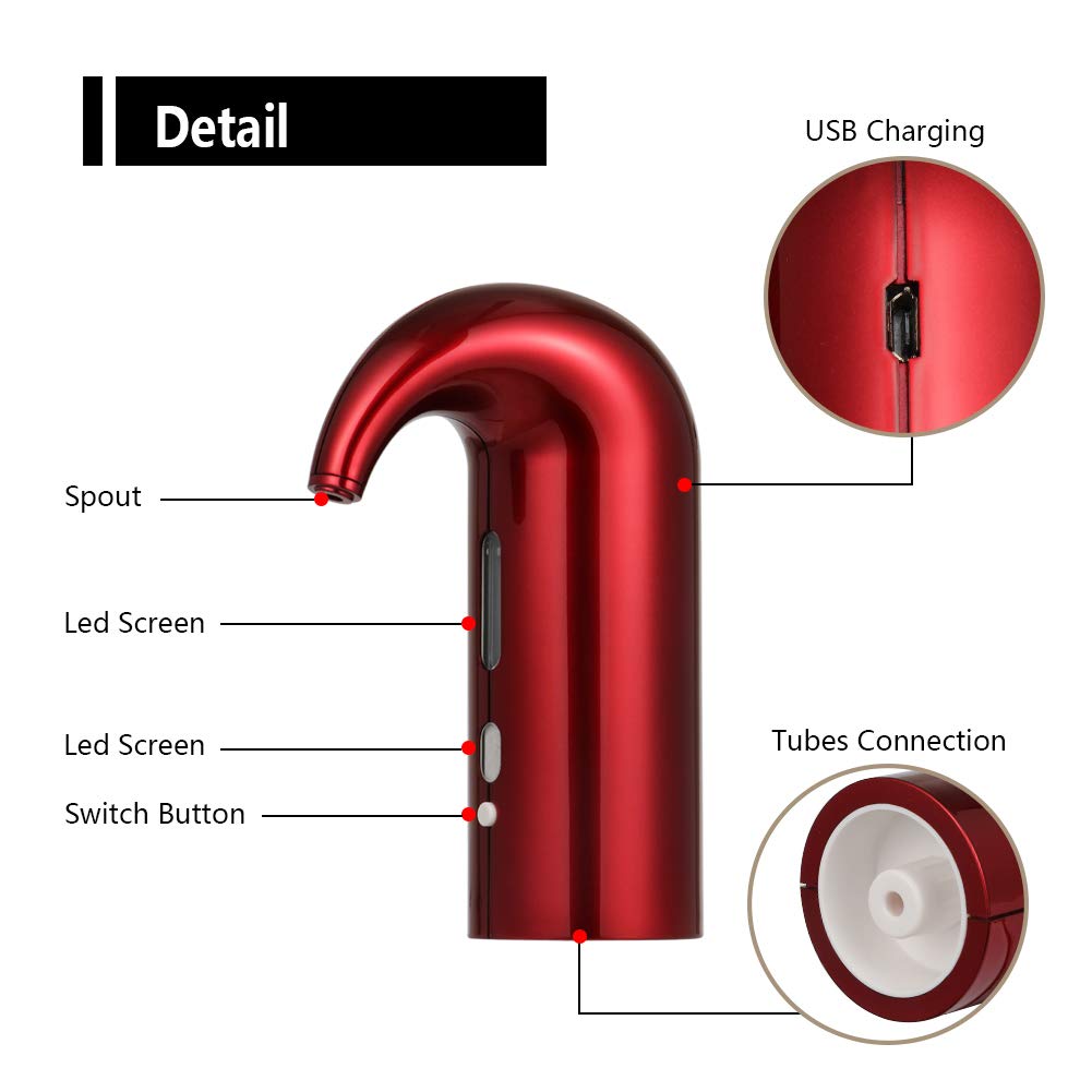 Sovere Electric Wine Aerator Dispenser with Magnetic Technology and USB Rechargeable Battery 4