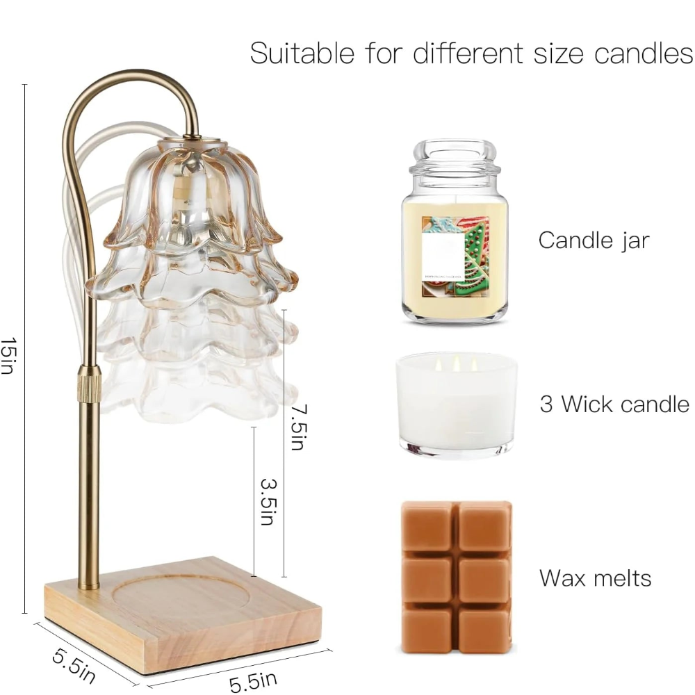 Sovere Elegant Electric Candle Warmer Lamp with Timer and Adjustable Height 2