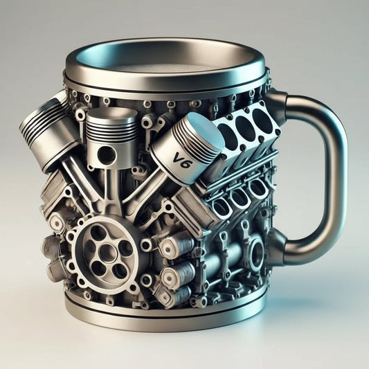 Sovere Engine Style Decorative Metal Mug for Car Lovers - Mechanical Coffee Cup 0